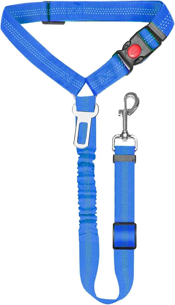 Verstellbarer Sicherheitsgurt für Hunde – Nylon-Autogurt mit Karabiner für sichere Fahrten