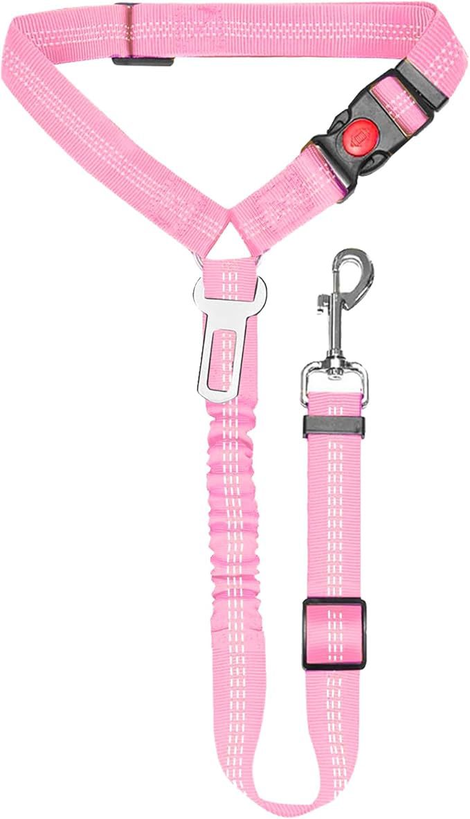 Verstellbarer Sicherheitsgurt für Hunde – Nylon-Autogurt mit Karabiner für sichere Fahrten