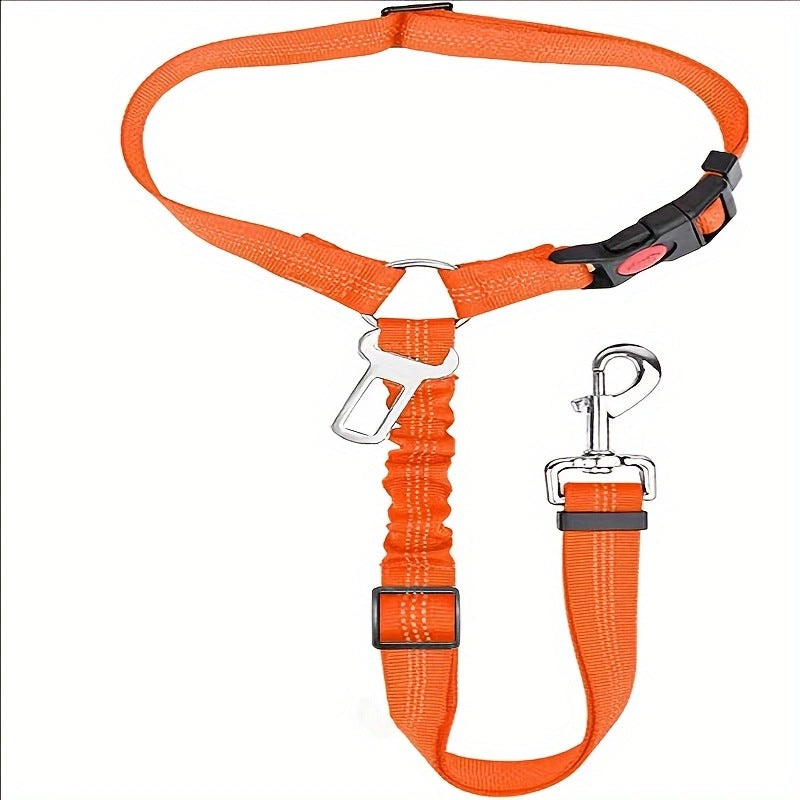 Verstellbarer Sicherheitsgurt für Hunde – Nylon-Autogurt mit Karabiner für sichere Fahrten
