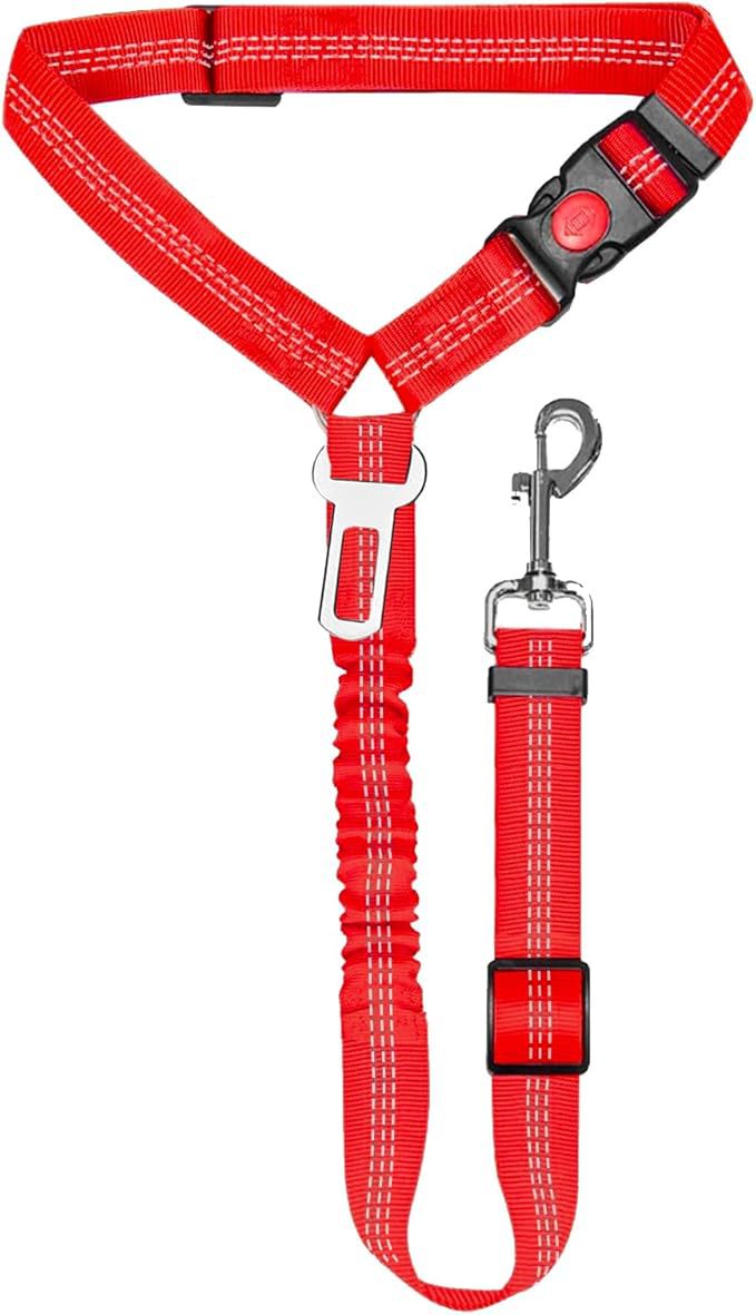 Verstellbarer Sicherheitsgurt für Hunde – Nylon-Autogurt mit Karabiner für sichere Fahrten