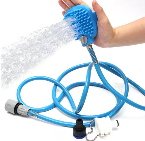 2-in-1 Hundedusche & Massagebürste – Sanfte Reinigung & Fellpflege