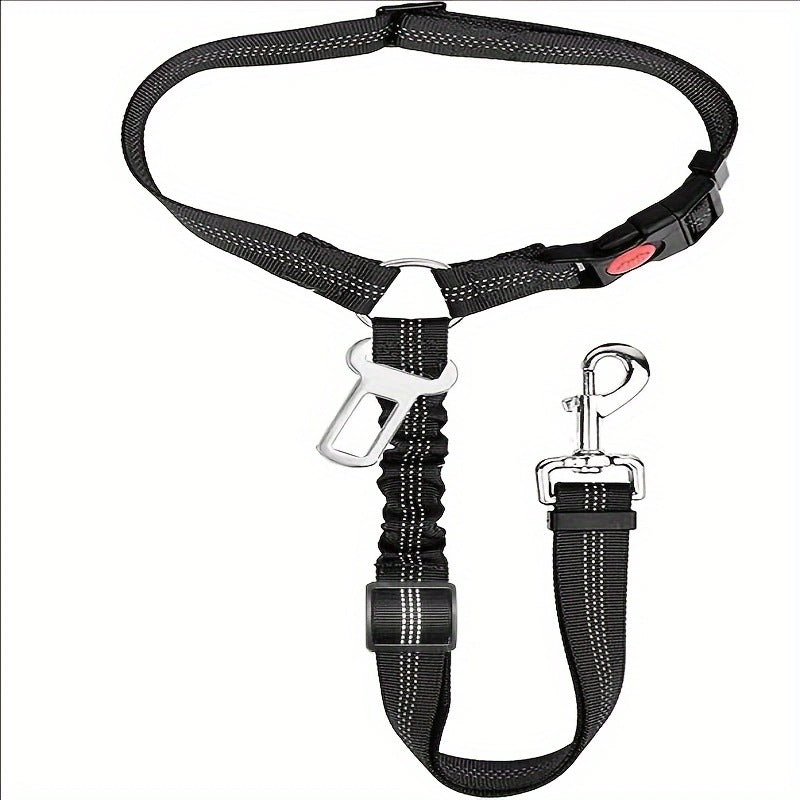 Verstellbarer Sicherheitsgurt für Hunde – Nylon-Autogurt mit Karabiner für sichere Fahrten