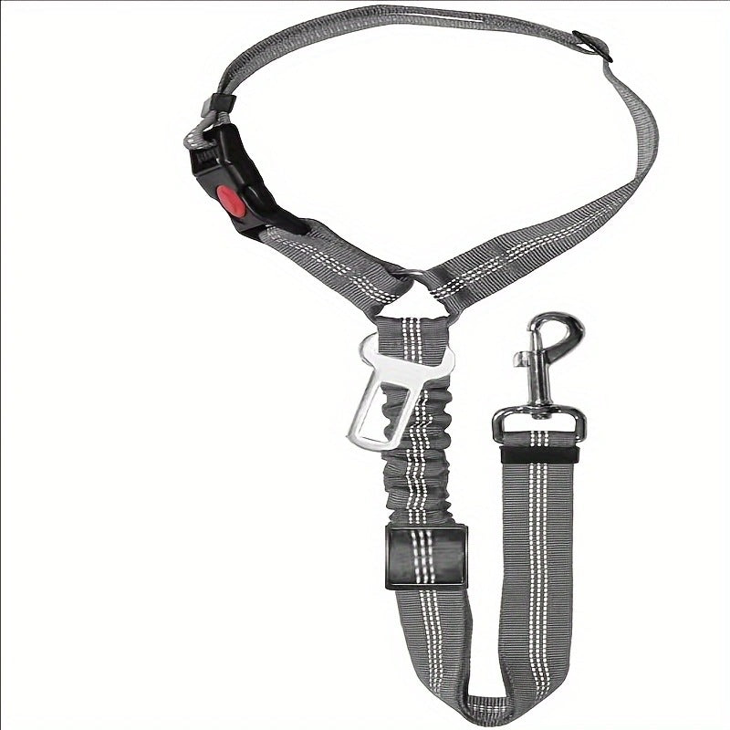 Verstellbarer Sicherheitsgurt für Hunde – Nylon-Autogurt mit Karabiner für sichere Fahrten