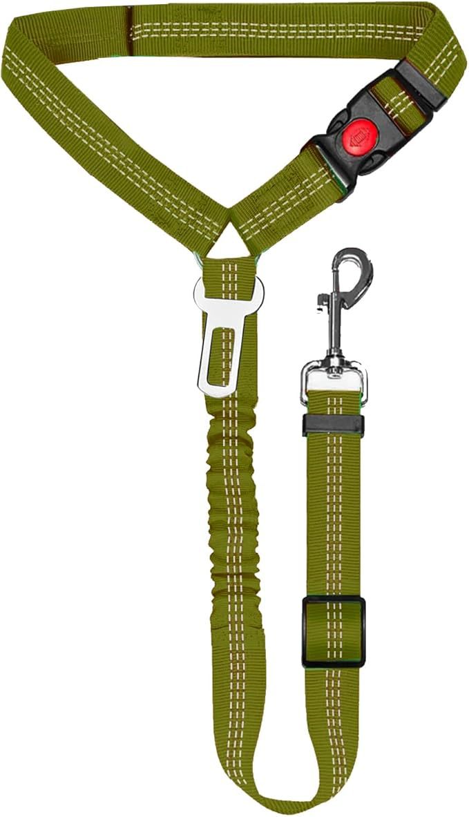 Verstellbarer Sicherheitsgurt für Hunde – Nylon-Autogurt mit Karabiner für sichere Fahrten